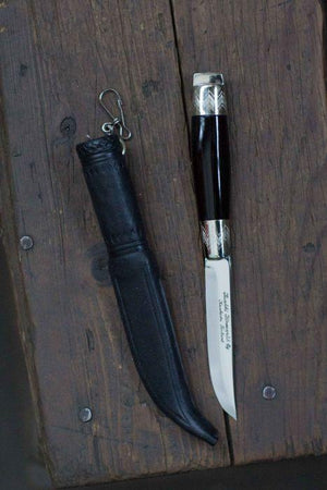 Jarvenpaa Junki Black Nickel Silver Knife 1771 - KnivesOfTheNorth.com