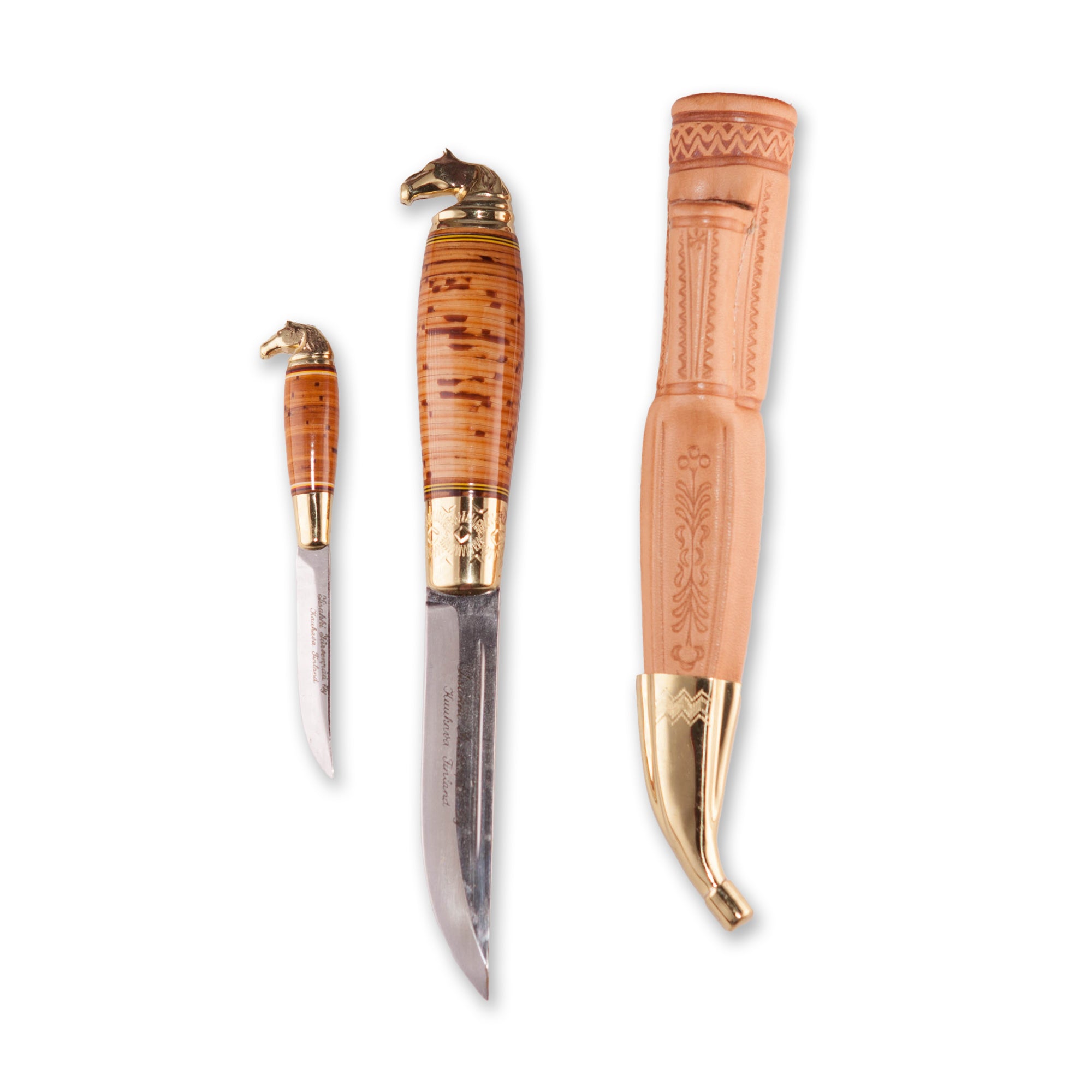 Jarvenpaa Kauhava horse head double knife Scandi Finland