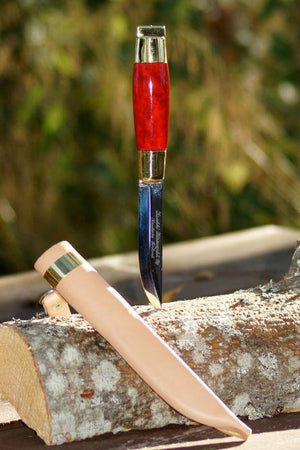 Jarvenpaa Harma Knife  Red 1276 - KnivesOfTheNorth.com