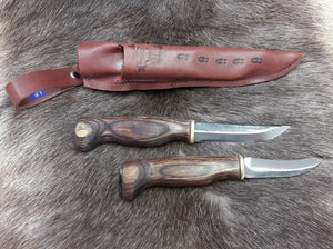 Wood Jewel Double Knife with Opening  Brown 23AVKR - KnivesOfTheNorth.com