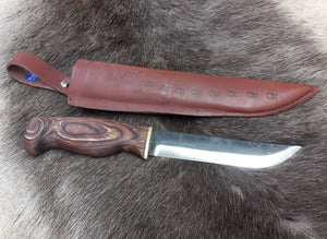 Wood Jewel Bear Leuku Brown Knife 23KLRU - KnivesOfTheNorth.com