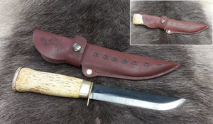Wood Jewel Bear Leuku with Guard Knife 23KLSS - KnivesOfTheNorth.com